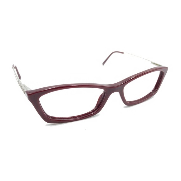 Burberry 2129 3317 Red Burgundy Tan Rectangle Eyeglasses Frames 51-15 135 Italy - Picture 1 of 12